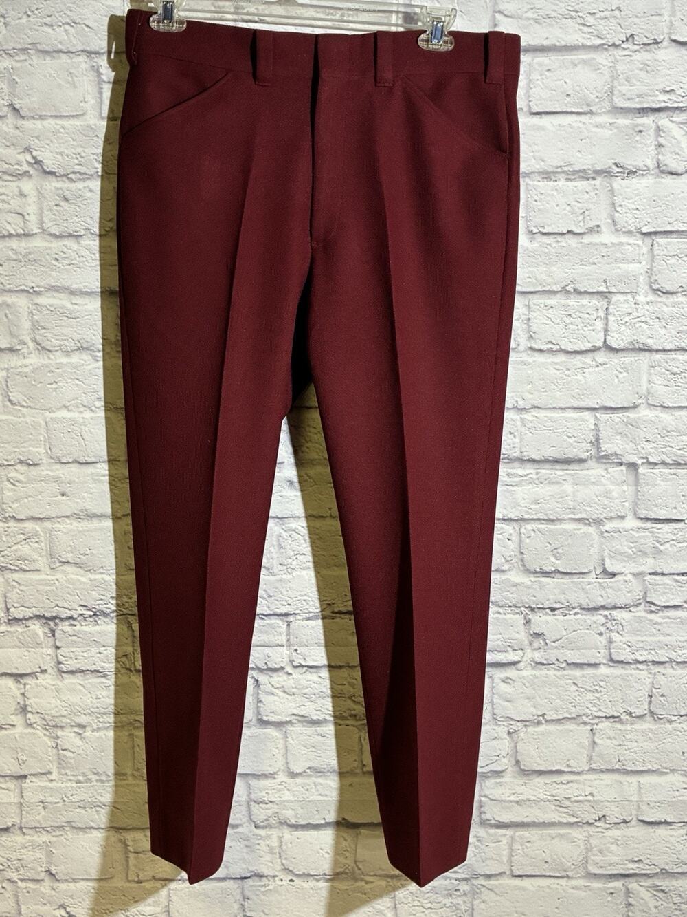 Vintage Richman Brothers Burgundy Slacks Disco Dura-Press 36x30 Men’s